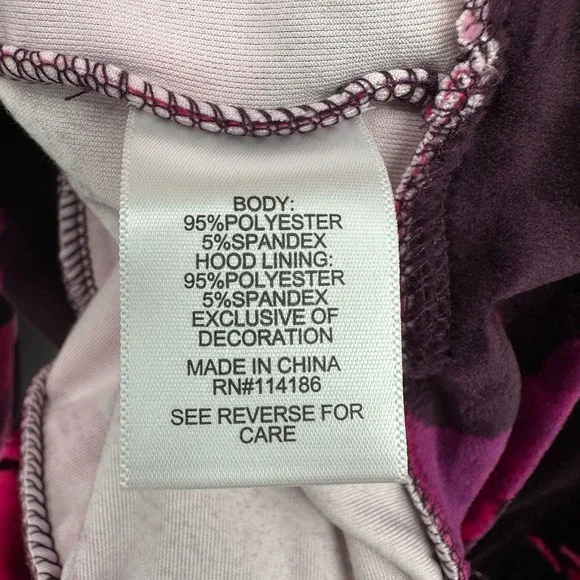 Juicy Couture Velour Track Jacket Size XL Hooded Floral Coquette Streetwear Boho - Picture 13 of 15